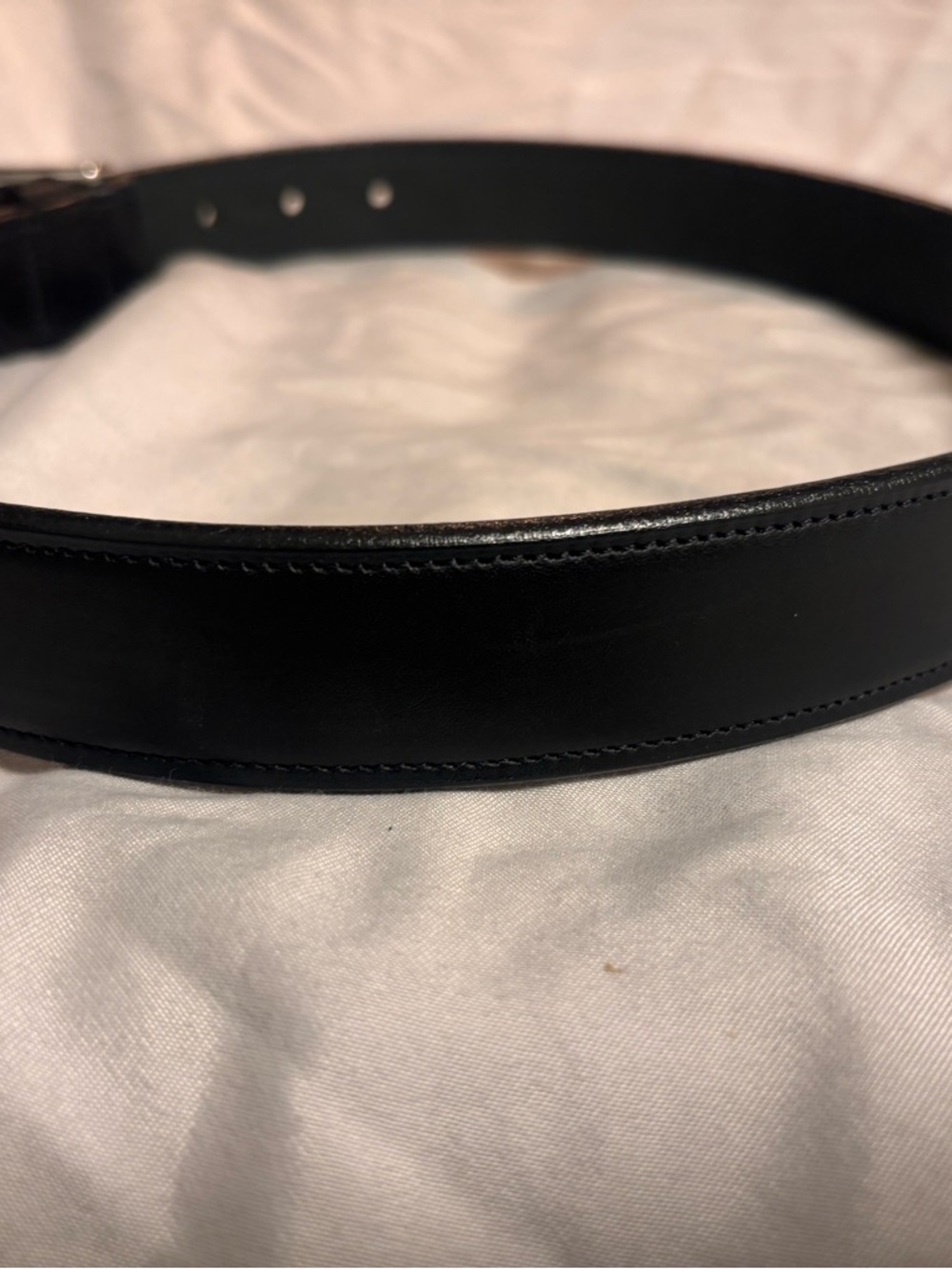 Tory Black Leather Belt with Silver-Tone Spur Buckle size 30 NWOT - Picture 6 of 9